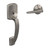 Schlage Custom FC285GRW619ELRKIN Greenwich with Eller Lever with Kinsler Rose Bottom Half Handleset Satin Nickel Finish
