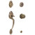 Schlage F93PLY609GEO Antique Brass Plymouth Dummy Handleset with Georgian Knob