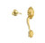 Schlage FE285BRK605ACC Polished Brass Brookshire Style Handleset with Accent Lever Bottom Half Only