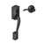 Schlage FE285CAM622ACC Matte Black Camelot Style Handleset with Accent Lever Bottom Half Only