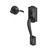 Schlage FE285CAM622ACC Matte Black Camelot Style Handleset with Accent Lever Bottom Half Only