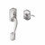 Schlage FE285CAM625ACCCAMLH Polished Chrome Camelot Handleset with Accent Lever and Camelot Rose Bottom Half Only (Left)