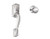 Schlage FE285CAM625PLY Polished Chrome Camelot Style Handleset with Plymouth Knob Bottom Half Only