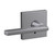 Schlage FC21LAT626COL Latitude Lever with Collins Rose Passage and Privacy Lock Satin Chrome Finish