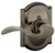 Schlage F170ACC620CAM Antique Pewter Dummy Accent Style Lever with Camelot Rose