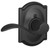 Schlage F170ACC622CAM Matte Black Dummy Accent Style Lever with Camelot Rose