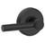 Schlage F10BRW622GSN Matte Black Passage Broadway Style Lever with Greyson Rose