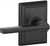 Schlage F10LAT622ADD Matte Black Passage Latitude Style Lever with Addison Rose