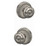 Schlage FC21GEO619IND Georgian Knob with Indy Rose Passage and Privacy Lock Satin Nickel Finish