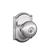 Schlage F51APLY625CAM Bright Chrome Keyed Entry Plymouth Style Knob with Camelot Rose
