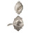 Schlage F59ACC619BRK Satin Nickel Accent Lever and Deadbolt with Brookshire Rose (Interior Half Only)