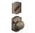 Schlage F59PLY620CAM Antique Pewter Plymouth Knob and Deadbolt with Camelot Rose (Interior Half Only)