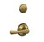 Schlage F94VLA609 Antique Brass Dummy Handleset with Avila Lever and Regular Rose (Interior Side Only)