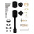 Kwikset 818PGH-971PSKRDT-514S Single Cylinder Prague Exterior Handleset with Pismo Knob with Round Rose Trim with SmartKey with RCAL Latch and RCS Strike Matte Black Finish