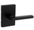 Kwikset 258SQT-720HFLRCT-514 Matte Black Downtown Single Cylinder Deadbolt with Halifax Passage Lever and Rectangular Rose