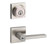 Kwikset 660SQT-740HFLSQT-15 Satin Nickel Square Single Cylinder Deadbolt with Halifax Keyed Entry Lever and Square Rose