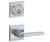 Kwikset 660SQT-740HFLSQT-26D Satin Chrome Square Single Cylinder Deadbolt with Halifax Keyed Entry Lever and Square Rose