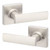 Kwikset 158SQT-200BRNLSQT-15 Satin Nickel Halifax Single Cylinder Deadbolt with Breton Passage Lever and Square Rose