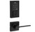 Kwikset 9270CNT-200LRLSQT-514 Contemporary SmartCode Touchpad Electronic Deadbolt SmartKey With Ladera Passage Lever and Square Rose Matte Black Finish