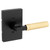 Kwikset 788PVLRCT-5144 Prava Lever with Rectangular Rose Half Dummy Door Lock with Satin Brass Grip Matte Black Finish