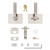 Kwikset 258RCT-740PVLRCT-15 Satin Nickel Rectangular Single Cylinder Deadbolt with Prava Keyed Entry Lever