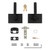 Kwikset 258RCT-740PVLRCT-514 Matte Black Rectangular Single Cylinder Deadbolt with Prava Keyed Entry Lever