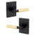 Kwikset 258RCT-740PVLRCT-5144 Matte Black with Satin Brass Grip Rectangular Single Cylinder Deadbolt with Prava Keyed Entry Lever