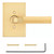 Kwikset 788MALRCT-4 Mirada Reeded Pattern Lever with Contemporary Rectangular Rose Half Dummy Door Lock Satin Brass Finish