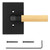 Kwikset 788MALRCT-514X4 Mirada Reeded Pattern Lever with Satin Brass Grip with Contemporary Rectangular Rose Half Dummy Door Lock Matte Black Finish