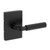 Kwikset 720MALRCT-514 Mirada Reeded Pattern Lever with Contemporary Rectangular Rose Passage Door Lock with 6AL Latch and RCS Strike Matte Black Finish