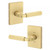Kwikset 720MALRCT-4 Mirada Reeded Pattern Lever with Contemporary Rectangular Rose Passage Door Lock with 6AL Latch and RCS Strike Satin Brass Finish