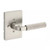Kwikset 730MALRCT-15 Mirada Reeded Pattern Lever with Contemporary Rectangular Rose Privacy Door Lock with 6AL Latch and RCS Strike Satin Nickel Finish