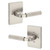Kwikset 730MALRCT-15 Mirada Reeded Pattern Lever with Contemporary Rectangular Rose Privacy Door Lock with 6AL Latch and RCS Strike Satin Nickel Finish