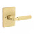 Kwikset 730MALRCT-4 Mirada Reeded Pattern Lever with Contemporary Rectangular Rose Privacy Door Lock with 6AL Latch and RCS Strike Satin Brass Finish