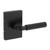 Kwikset 730MALRCT-514 Mirada Reeded Pattern Lever with Contemporary Rectangular Rose Privacy Door Lock with 6AL Latch and RCS Strike Matte Black Finish