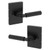 Kwikset 730MALRCT-514 Mirada Reeded Pattern Lever with Contemporary Rectangular Rose Privacy Door Lock with 6AL Latch and RCS Strike Matte Black Finish