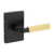 Kwikset 730MALRCT-514X4 Mirada Reeded Pattern Lever with Satin Brass Grip with Contemporary Rectangular Rose Privacy Door Lock with 6AL Latch and RCS Strike Matte Black Finish