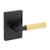 Kwikset 740MALRCT-514X4S Mirada Reeded Pattern Lever with Satin Brass Grip with Contemporary Rectangular Rose Entry Door Lock SmartKey with 6AL Latch and RCS Strike Matte Black Finish