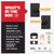 Kwikset 740MALRCT-514X4S Mirada Reeded Pattern Lever with Satin Brass Grip with Contemporary Rectangular Rose Entry Door Lock SmartKey with 6AL Latch and RCS Strike Matte Black Finish