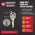 Kwikset 740MALRCT-514X4S Mirada Reeded Pattern Lever with Satin Brass Grip with Contemporary Rectangular Rose Entry Door Lock SmartKey with 6AL Latch and RCS Strike Matte Black Finish