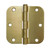 Don-Jo RPB73535-58-633 US4 Satin Brass Plated, Clear Coated 3-1/2" 5/8 Radius Residential Hinge