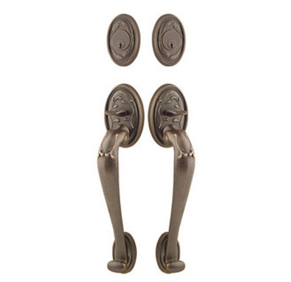 Emtek 473444-MB Medium Bronze Lost Wax Tuscany Sectional Tubular Style Single Cylinder Grip by Grip Entryset 