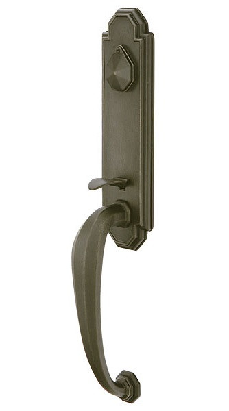 Emtek 474222-MB Medium Bronze Lost Wax Octagon Tubular Style Double Cylinder Grip by Grip Entryset 