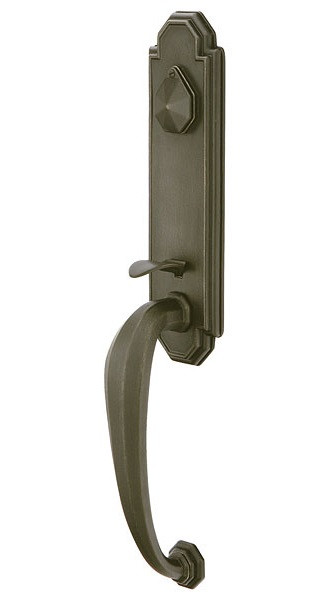 Emtek 475222-MB Medium Bronze Lost Wax Octagon Tubular Style Dummy Grip by Grip Entryset