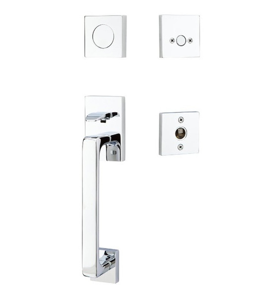 Emtek 4810US26 Polished Chrome Baden Brass Tubular Style Dummy Entryset with Your Choice of Handle