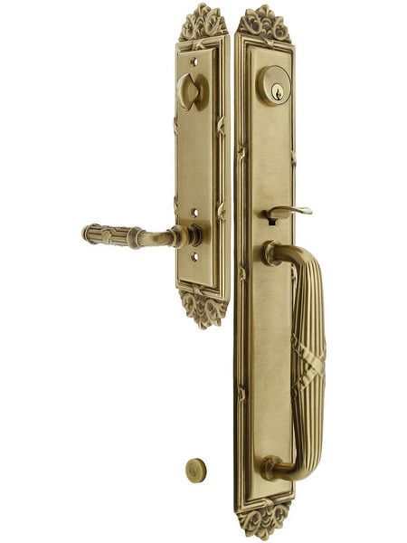 Emtek 4911US7 French Antique Imperial Brass Tubular Style Single Cylinder Entryset with Your Choice of Handle