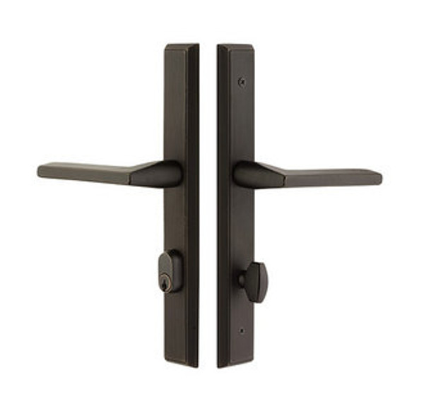 Emtek 5044TWB Tumbled White Bronze 1-1/2" x 11" Sandcast Rectangular Style Dummy, Pair Sideplate Lockset