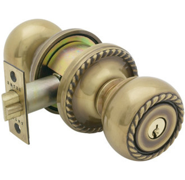 Emtek RK-US7-FD French Antique Rope Dummy Keyed Entry Knob with Your Choice of Rosette
