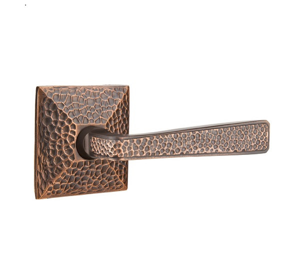 Emtek HM-US10B-PASS Oil Rubbed Bronze Hammered Passage Lever with Your Choice of Rosette