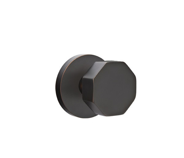 Emtek OCT-US10B-PASS Oil Rubbed Bronze Octagon Passage Knob with Your Choice of Rosette